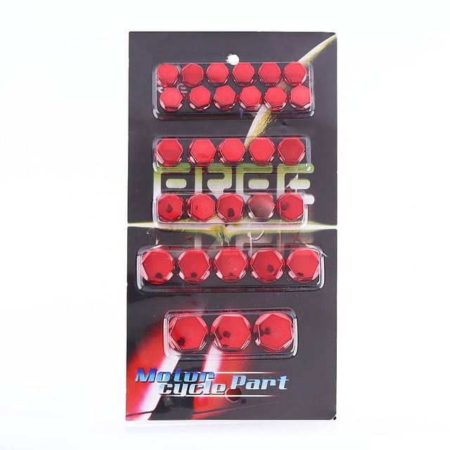 Decoración de la cubierta de la tapa del perno de la tuerca del tornillo de motocicleta Vevor 30 piezas rojo
