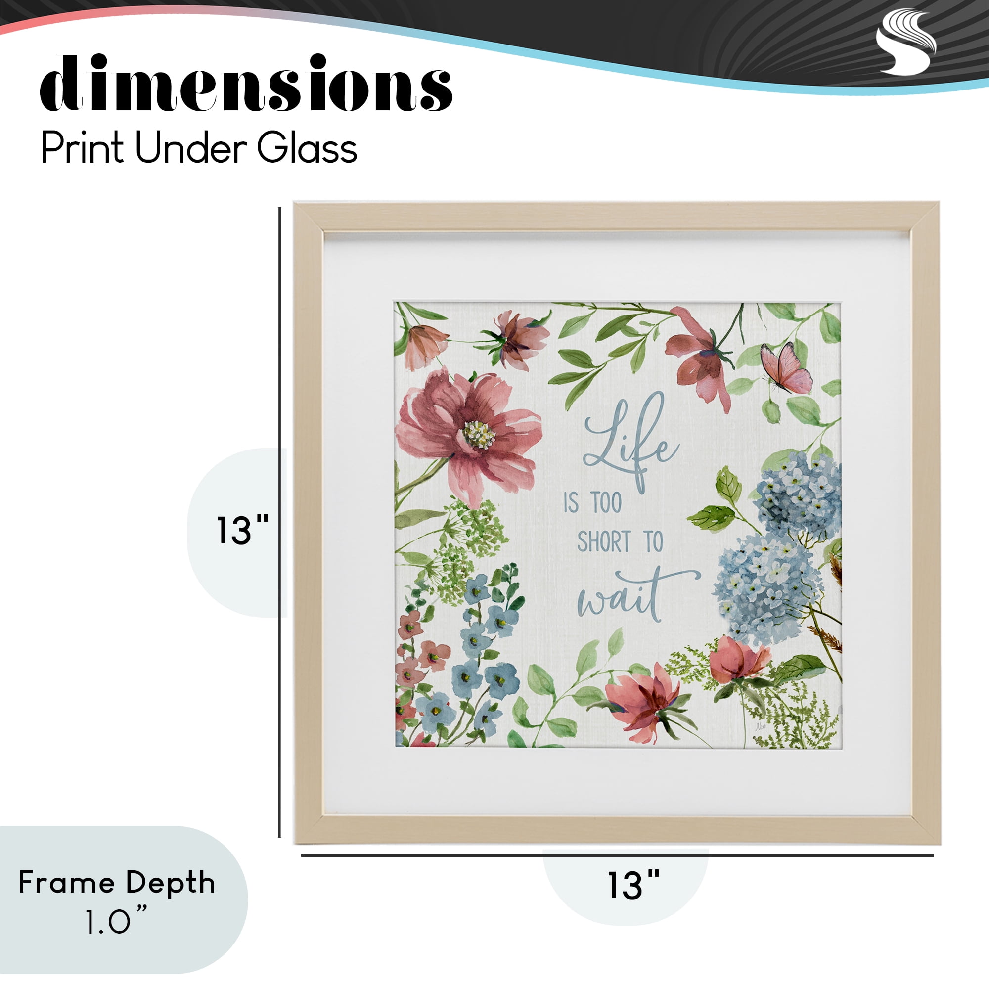 Stupell Industries Too Short To Wait Birch Framed Print Under Glass, design by Nan