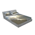 thumbnail image 2 of Ambesonne Beach Fitted Sheet & Pillow Sham Set, Sailing Shipt Sunset, Calking, Blue Beige White, 2 of 2