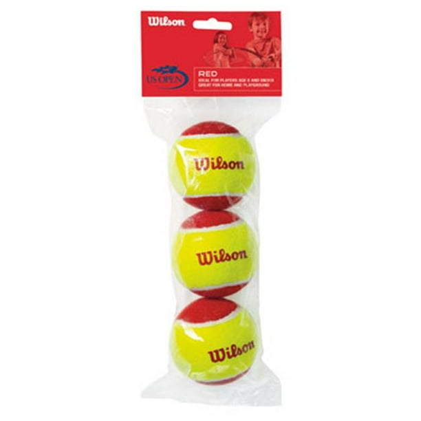 Wilson Balles de Tennis WRT137000 Rouge Nous Ouvrir Balle de Tennis Rouge - Pack de 3