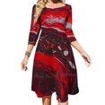 thumbnail image 2 of Several Hundred Square Neck Dress Cute Loose Print Dresses Elegant Beach Party Dress Graphic Design Digital Acrylic Ink Ink, 2 of 5