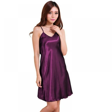 

Clearance! Sleepwear Sexy Lingerie Nightgown Chemise Satin Slip Silk Negligee Nightie Bridal Babydoll for Women M-2XL