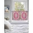 thumbnail image 4 of Half Window Curtains 24 Inches Long, Boho Pink Window Treatment Curtain Drapes, Middle Century Boho Geometric Abstract Southwestern Short Curtains Tiers for Kitchen Over Sink, 27.5"x24", 2 Panels, 4 of 7
