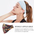 thumbnail image 4 of Sonducket Ciclismo diadema elástica estampado pañuelo para la cabeza nudo torcido mujeres diadema tenis Bandana regalo para Yoga deportes Accesorio para el cabello marrón geométrico Sonducket AP009760-13, 4 of 6