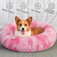 thumbnail image 3 of Exclusivo Mezcla Calming Donut Pet Bed for Medium Dogs 24", Anti-Anxiety Plush Cozy Warming Dog Bed, Gradient Pink, 3 of 7