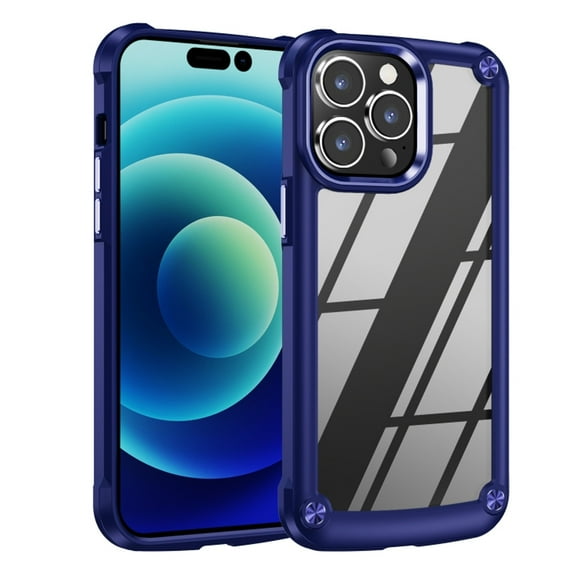 Tough Shield Snap-on Transparent Case for iPhone 15 Pro Max - Blue