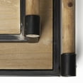 thumbnail image 5 of Mercana Benson Set of Two Light Brown Wood Black Iron Decorative Serving Trays, 5 of 7