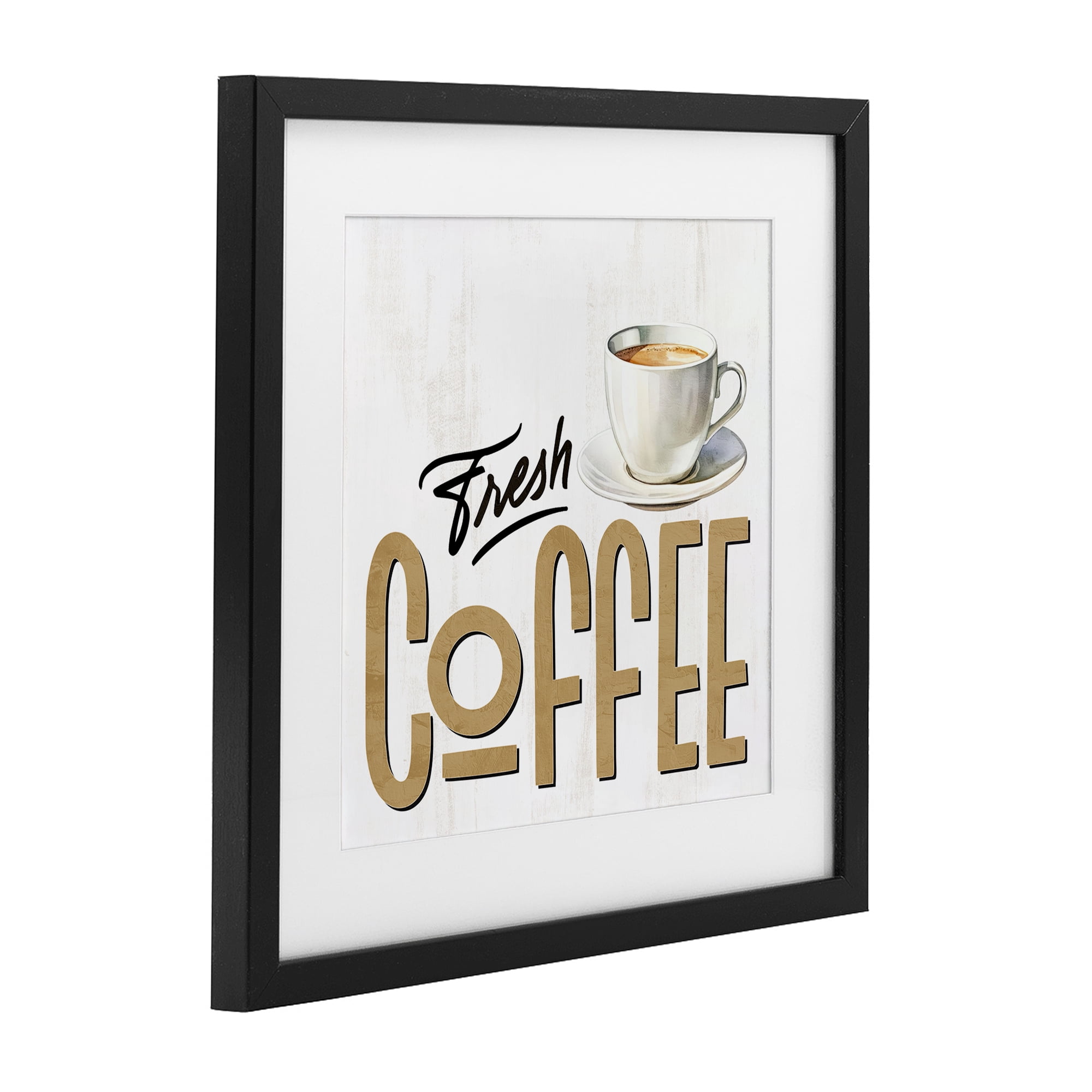 Stupell Industries Fresh Hot Coffee Black Framed Print Under Glass, design by Kim Allen