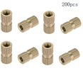 thumbnail image 3 of Wekity M5x12mm Female Thread Knurled Nuts,100PCS Hx7mm OD Brass Threaded Insert Embedment Nuts Hydraulic Welded Joint Injection Molding Assortment Kit for 3D Printing Injection Molding-0621, 3 of 5