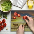 thumbnail image 3 of Safari Cutting Board, Antelope Crowd on Grassland at Sunset Tropic Exotic Savannahs Animals, Decorative Tempered Glass Cutting and Serving Board, Large Size, Yellow Red Brown, by Ambesonne, 3 of 5