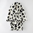 thumbnail image 2 of Boys Girls Kids Robe Hooded Bathrobe Boys Girls Soft Plush Flannel Pajamas with Belt Unisex Solid Color 2-12T Toddler Winter Clothes for Kids,Black,Size 9-10T, 2 of 4