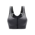 thumbnail image 4 of PULLIMORE Womens Padded Racerback Sports Yoga Bras Front Zipper Seamless High Impact Workout Fitness Bra Tank Top Underwear Size S-XL (Grey), 4 of 8