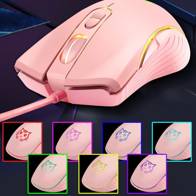 ratón USB para juegos con cable, luces de respiración RGB, ratón óptico ergonómico antideslizante silencioso, para , portátiles, escritorio, Macarena ratón para juegos con cable