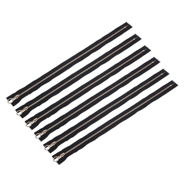 Paquete de 6 Zippers Separadores para Chaquetas con Tiradores de Anillo Elevador #3, Zippers de Aleación Coloridos de 17 Pulgadas para Reemplazo de Accesorios de Costura de Bolsas, Negro