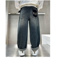 thumbnail image 5 of CAIXIA Boys Jeans Baggy Straps Wide Leg Hip Hop Loose Denim Pants Oversized Husky Trousers Elastic Waistband Hip Hop Vintage Washed Jeans Kids, 5 of 5