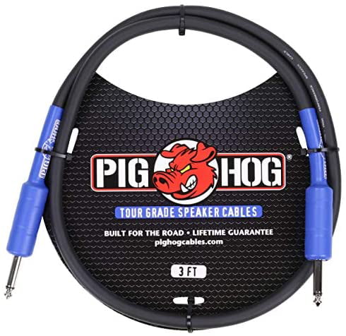 3 Feet Pig Hog PHSC3 High Performance 14 Gauge 9.2mm 1/4 Speaker Cable 