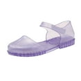 thumbnail image 3 of JDEFEG Girls' Jelly Sandals Comfort Summer Outdoor Casual Beach Shoes Non Slip Walking Shoes Girls Princess Shoes Children's Closed Toe Sandals Little Girl Baby Jelly Shoes Purple Size 11, 3 of 7