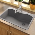 thumbnail image 2 of Elkay ELGS3322RGS0 Elkay Quartz Classic 33" x 22" x 9-1/2", Single Bowl Top Mount Sink, Greystone, 2 of 3