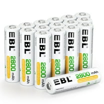EBL 16-Pack AA Rechargeable Batteries 2800mAh Ni-MH Battery for RC, Toys, Game Controllers