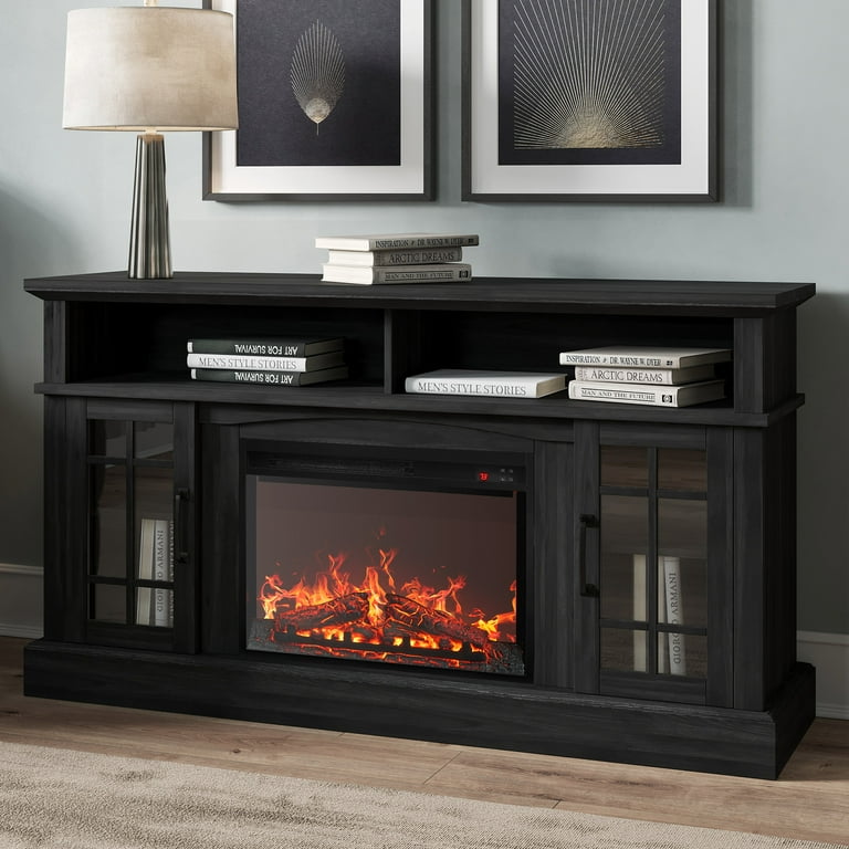 Belleze fireplace tv stand with remote control console media shelves for tvs up to 65 discount