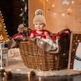 thumbnail image 3 of Cute Toddler Baby Pom Pom Hat Kids Winter Warm Knitted Solid Color Skiing Beanie Hat for Girls Boys 1-6 Years Old, 3 of 7