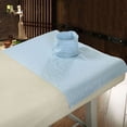 thumbnail image 3 of Seitruly Toalla de masaje de salón profesional con agujero, almohada de cama a rayas, toallas corporales de algodón, accesorio cómodo transpirable para masajeadores Violeta Seitruly CE014781-02B, 3 of 6