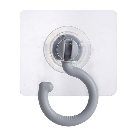 Adhesive Ceiling Hooks 360° Swivel Ceiling Hooks 1Pcs Multi-Function Paste Hook Heavy Duty No Drill Hooks Waterproof Bathroom Kitchen Self Adhesive Hooks Gray
