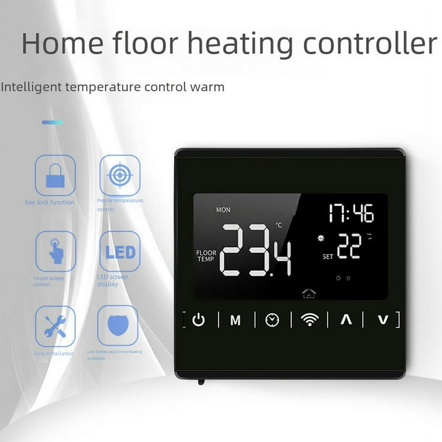 Controlador de calefacción por suelo radiante con pantalla táctil y calefacción eléctrica wifi de alta potencia que admite control con múltiples asistentes de voz