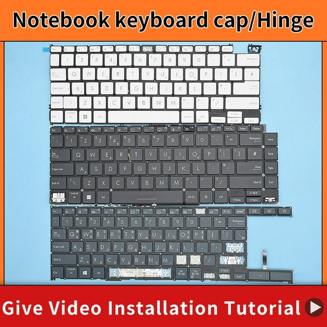 Replacement for ASUS ZenBook Pro Duo UX581 UX582 Zenbook UX434FAC UX434 UX434F UX433FN keyboard keycap hinge " 3 Keycap