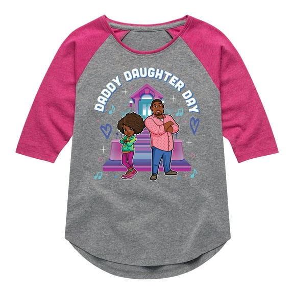 Karma's Wrold - Daddy Daughter Day - Toddler & Youth Girls Raglan Graphic T-Shirt