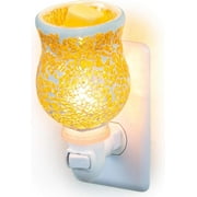 Dawhud Direct | Mosaic Glass Plug-In Fragrance Wax Melt Warmers Crackled Amber