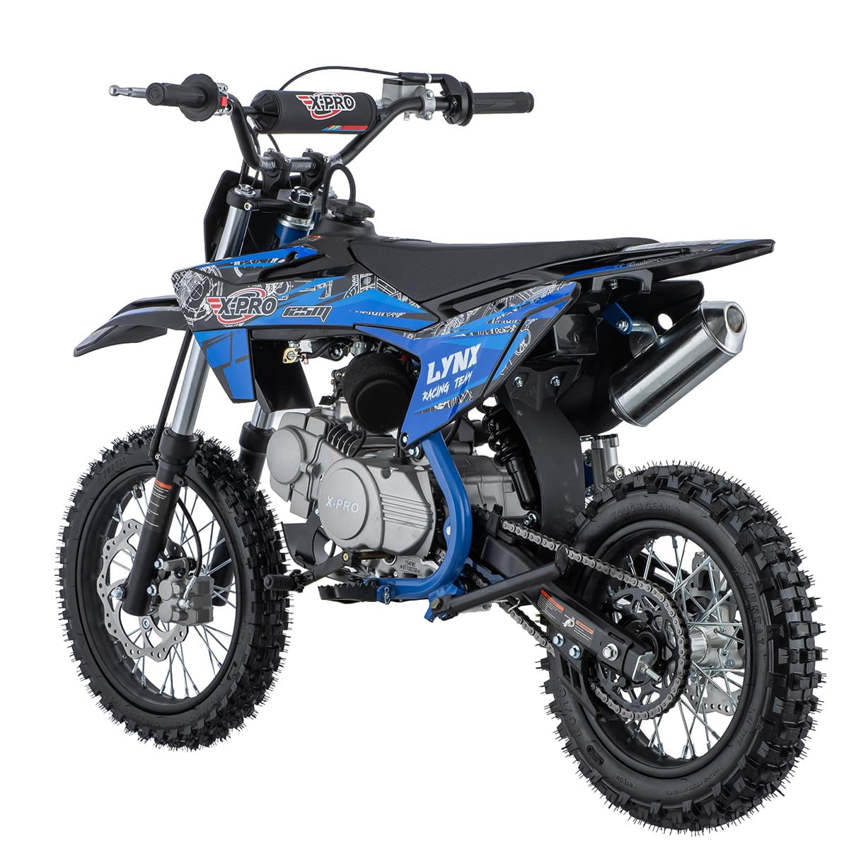 X-Pro Brand New 125cc Gas Pit Dirt Bike with 4-Speed Manual Transmission, Kick Start, 14"/12" Tires!