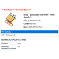 thumbnail image 2 of Relay - Compatible with 1959 - 1960 Jeep DJ3, 2 of 2