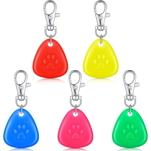 Collar de silicona para perro con luz para pata (5 unidades), resistente al agua, luz nocturna de seguridad para perros y gatos que acampan, verde, rojo, amarillo, azul y rosa.