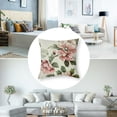 thumbnail image 5 of Shiartex Vintage Flower Throw Pillow Cover Summer Spring Peonie Pink and White Decorative Modern Square Cushion Case 2pcs’ for Home Sofa Couch Bed Living Room Car White, 5 of 7