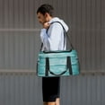 thumbnail image 7 of Rocae Teal Turquoise Wood Print Hand Travel Bag Travel Duffel Bag and Fitness Bag, Women's Waterproof Weekend Tote, Men's Travel and Fitness Essentials, 7 of 7