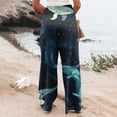 thumbnail image 5 of Women Palm Tree Wide Leg Pants High WaistTrousers Casual Boho Palazzo Pants Lounge Elastic Waist Pants Comfy Flower Print Dresses Pants, 5 of 5
