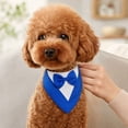 thumbnail image 3 of Pet Tuxedo Bandana with Bow Tie, Adjustable Elegant Formal Neckwear Collar Accessory for Dogs Cats, Perfect for Wedding Party All Breeds Blue L, 3 of 8