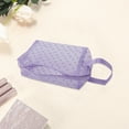 thumbnail image 3 of 1 Pc Mesh Flocking Heart Pattern Makeup Bag for Vacation Purple Mesh Fabric, 3 of 6