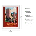 thumbnail image 2 of Visby Sweden - The Town of Ruins and Roses - City Wall - Vintage Travel Poster by Ivar Gull c.1937 - Japanese Unryu Rice Paper Art Print (Unframed) 18 x 24 in, 2 of 4