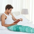 thumbnail image 4 of Uemuo Teal Turquoise Pattern Men's Wide Leg Palazzo Lounge Pants with Pockets Light Weight Loose Comfy Casual Pajama Pants-Large, 4 of 9