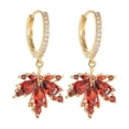 thumbnail image 1 of Hearth & Gear Maple Leaf Earrings Rhinestone Leaf Hoop Earrings Cubic Zirconia Maple Leaf Earring Drop Dangle For Women Girls Jewelry Flat Back Earrings Earrings Set Sensitive Earrings for Girls, 1 of 7
