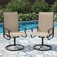 thumbnail image 6 of ELPOSUN Patio Swivel Chairs Set of 2, Outdoor Dining Chairs High Back All Weather Breathable Textilene Outdoor Swivel Chairs with Metal Rocking Frame for Lawn Garden Backyard Deck, Khaki, 6 of 9