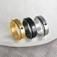 thumbnail image 5 of PAURO Cross Rotating Rins for Men and Women Size 13 Stainless Steel 6MM Black Silver Gold Plated Personalized Statement Dainty Simple Jewelry Silver Size 8, 5 of 6