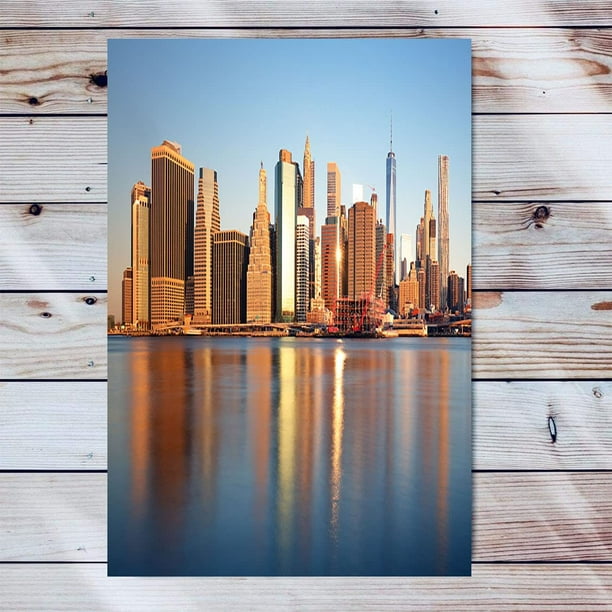 New York Sunrise USA Canvas Wall Art Artwork Wooden Frame Painting New