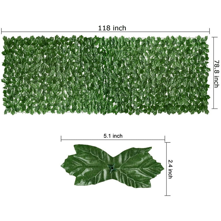 Ejoy 59 in. x 118 in. Artificial Ivy Hedge Privacy Fence Screen