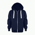 thumbnail image 2 of Hessimy Toddler Boys Girls Cute Coat Sweatshirt Color Solid Zip Long Hoodie Top Sleeve Up Kids Jackets For Boys Girls Hoodie Half Zip Pullover (Dark Blue,7-8 Years), 2 of 5