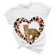 thumbnail image 3 of Gibobby Blusa de Trabajo de Manga Corta Mujeres verano casual moda cuello redondo manga corta divertido estampado leopardo camiseta tops(Blanco,XL), 3 of 4