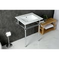 thumbnail image 3 of Kingston Brass KVBH252271 Templeton 25" Ceramic Console Sink with Brass Legs (1-Hole), White/Polished Chrome, 3 of 8