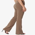 thumbnail image 4 of Pantalon de Yoga Décontracté pour Femmes Grande Taille, Basique, Taille Repliable, Confortable, en Coton Extensible, Coupe Bootcut, 4 of 7